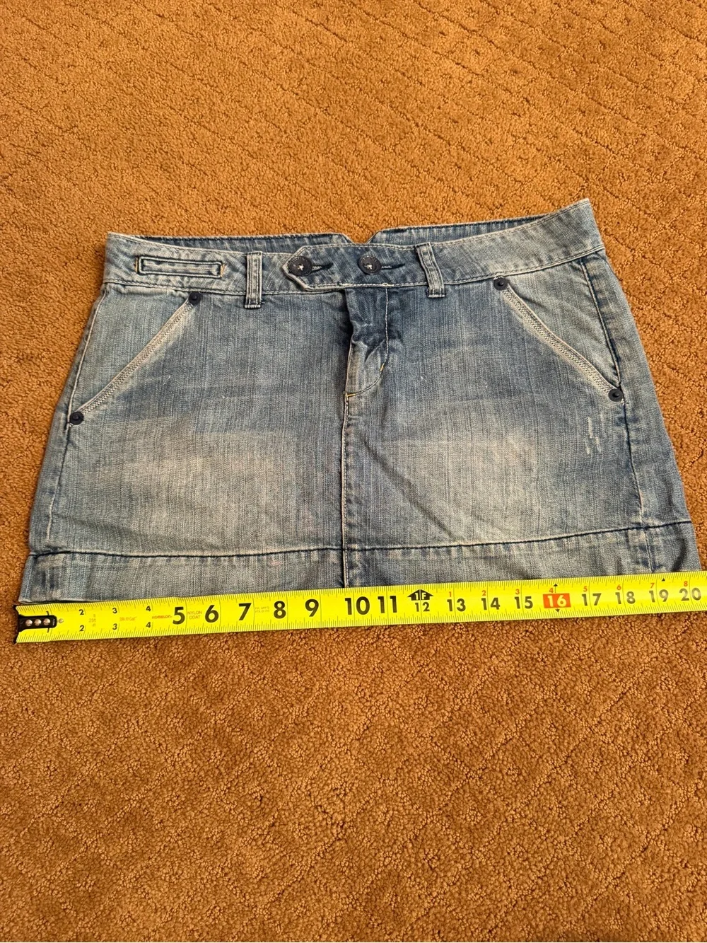Vintage Y2K American Eagle Skirt Womens 8 Low Rise Micro Mini Denim Medium Wash